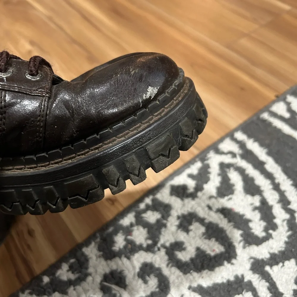 Candies Dark Brown Leather Platform 90s Oxfords Shoes Size 9